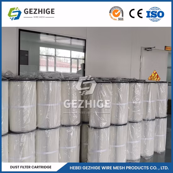 Cartucho de filtro de proceso de agua Gezhige Mayorista 1000PA 1500PA Presión de viento PE Cartucho de filtro de aire de polvo Conexión de abrazadera de China Micro Cartuchos de filtro de polvo